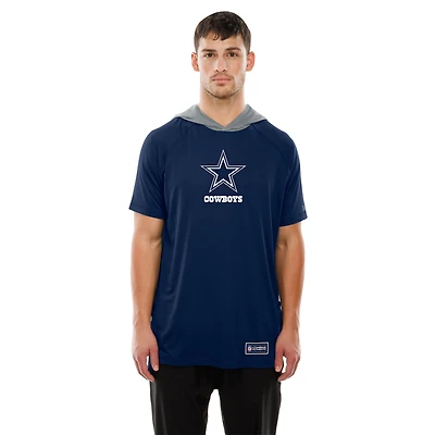 T-shirt bleu marine New Era pour homme avec logo authentique des Cowboys de Dallas