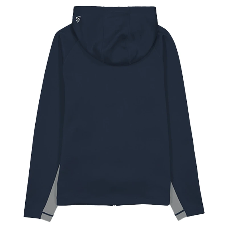 Sweat à capuche zippé intégral bleu marine New Era des Cowboys de Dallas Combine Authentic Raglan Scuba pour homme