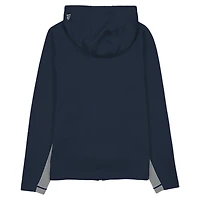 Sweat à capuche zippé intégral bleu marine New Era des Cowboys de Dallas Combine Authentic Raglan Scuba pour homme