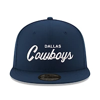 Casquette snapback New Era 9FIFTY pour homme, bleu marine, Dallas Cowboys Core Team Script