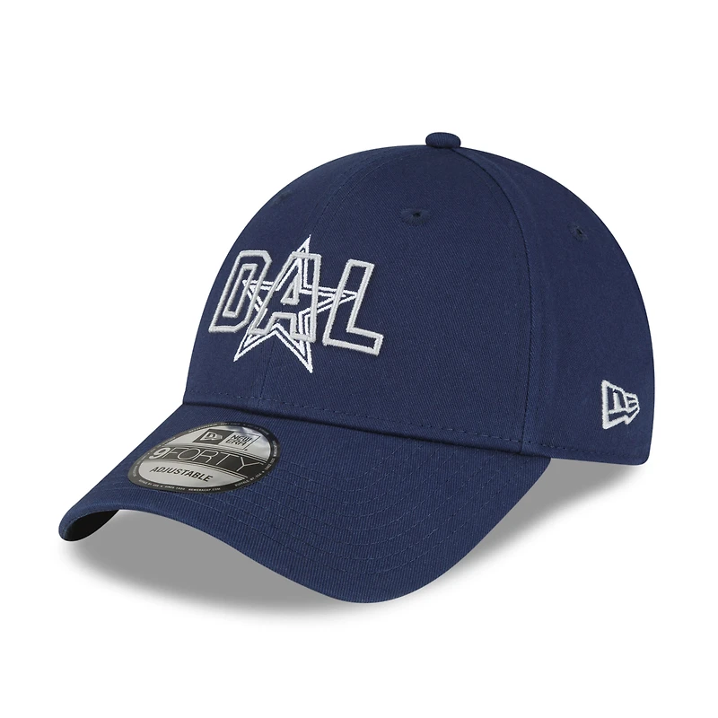 Casquette snapback New Era bleu marine Dallas Cowboys Doubled 9FORTY pour homme