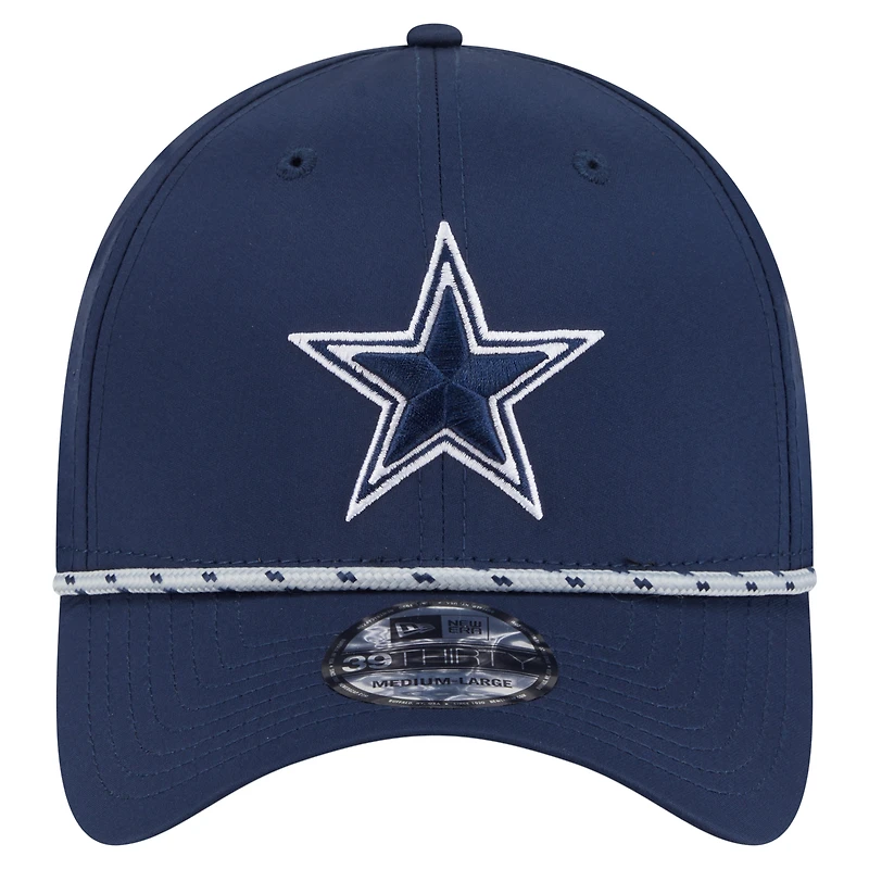Casquette New Era bleu marine Dallas Cowboys Featherweight Poly Rope Flex 39Thirty pour homme
