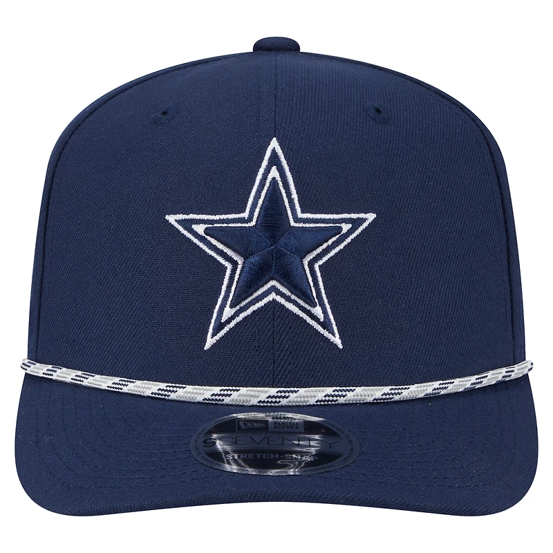 Casquette extensible à boutons-pression Gameday Multi Rope 9SEVENTY bleu marine des Cowboys de Dallas de New Era pour homme
