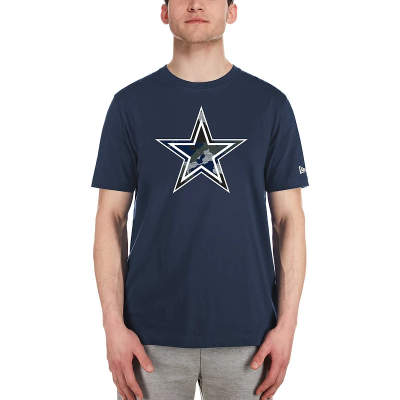 T-shirt bleu marine avec logo des Cowboys de Dallas New Era pour hommes