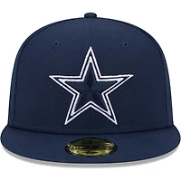 Casquette ajustée 59FIFTY Main des Dallas Cowboys New Era pour homme, bleu marine
