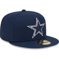 Casquette ajustée 59FIFTY Main des Dallas Cowboys New Era pour homme, bleu marine