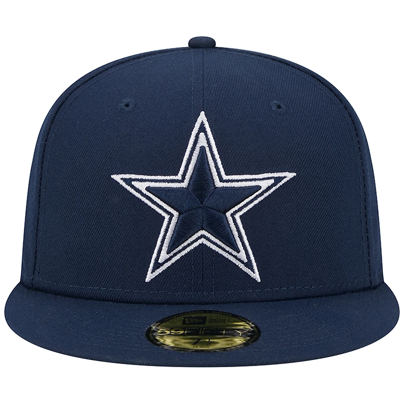 Casquette ajustée Main 59FIFTY bleu marine Dallas Cowboys New Era pour homme