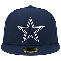Casquette ajustée Main 59FIFTY bleu marine Dallas Cowboys New Era pour homme