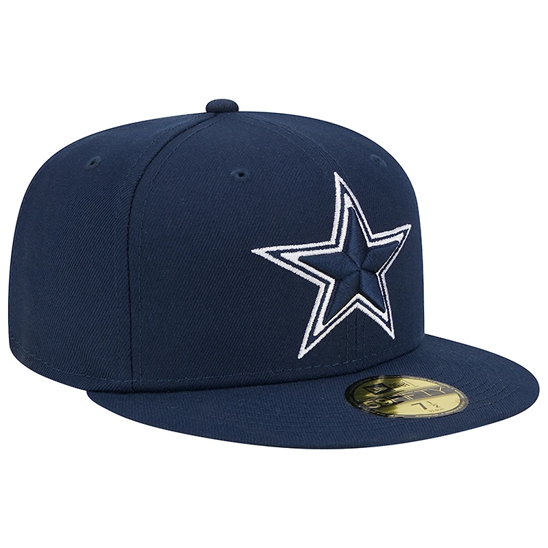 Casquette ajustée Main 59FIFTY bleu marine Dallas Cowboys New Era pour homme