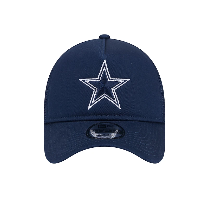 Men's New Era  Navy Dallas Cowboys Main A-Frame Trucker 9FORTY Adjustable Hat