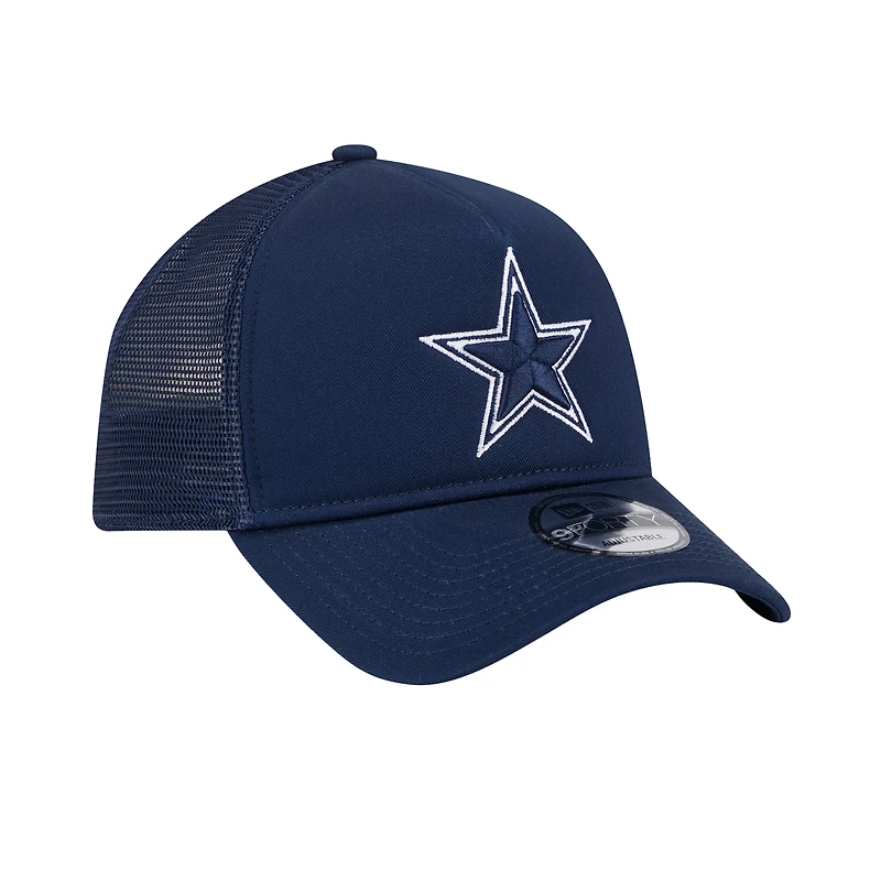 Casquette ajustable Main A-Frame Trucker 9FORTY bleu marine Dallas Cowboys de New Era pour homme