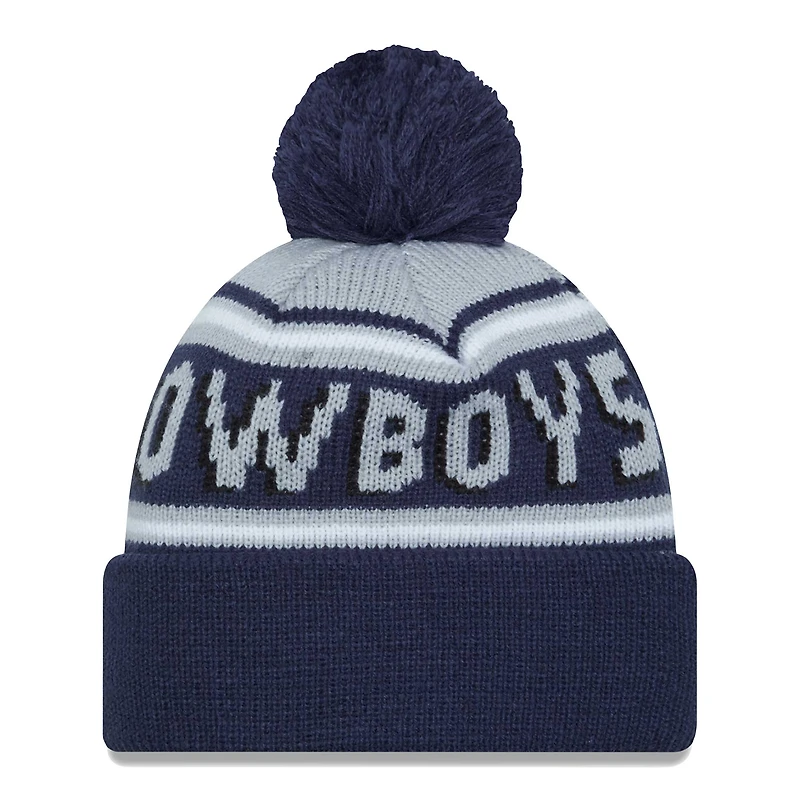 Men's New Era  Navy Dallas Cowboys  Main Cuffed Knit Hat with Pom