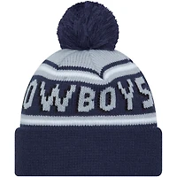 Men's New Era Navy Dallas Cowboys Main Cuffed Knit Hat with Pom