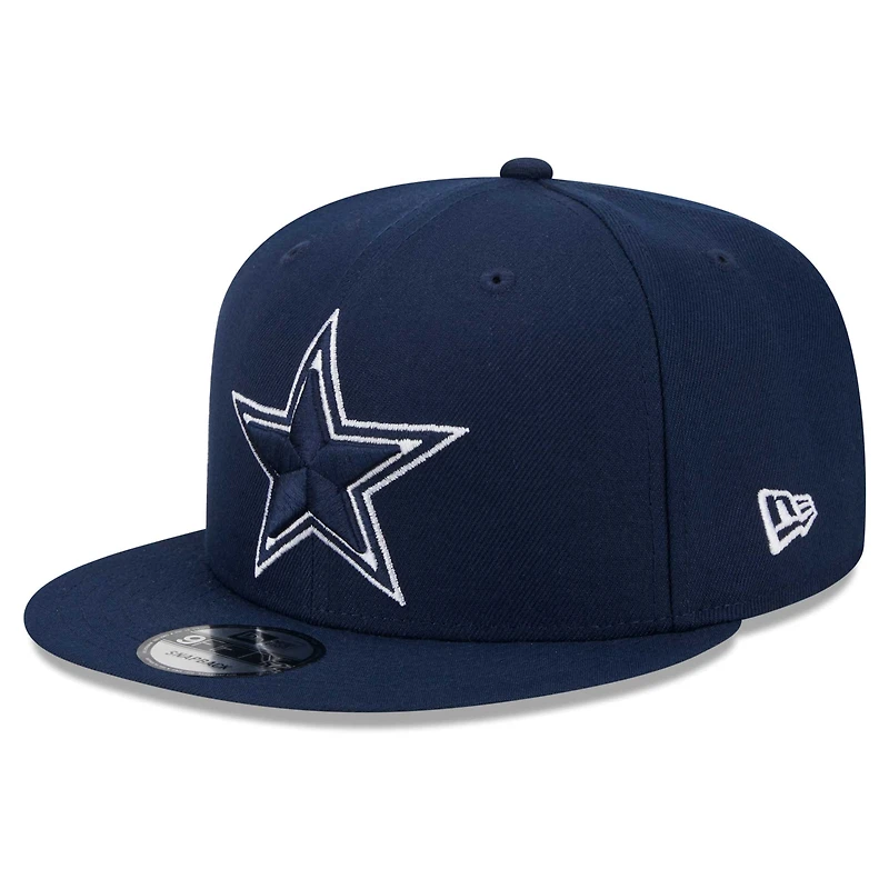 Casquette Snapback 9FIFTY Main Patch des Dallas Cowboys New Era pour homme, bleu marine