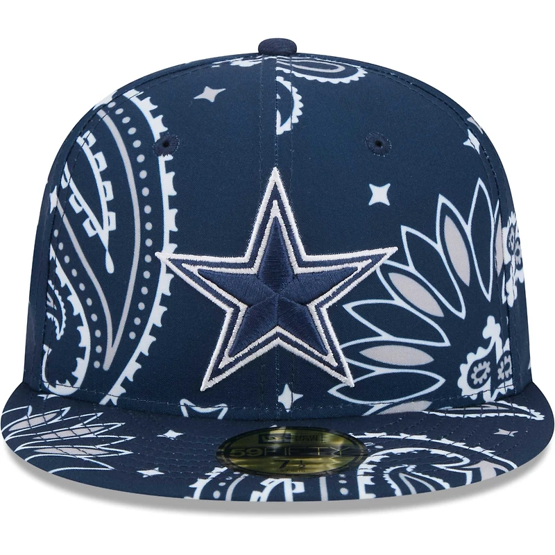 Casquette ajustée 59FIFTY bleu marine Dallas Cowboys Paisley New Era pour hommes