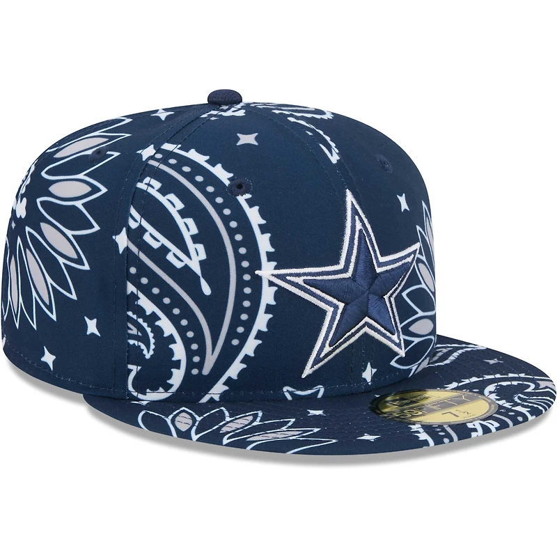 Casquette ajustée 59FIFTY bleu marine Dallas Cowboys Paisley New Era pour hommes