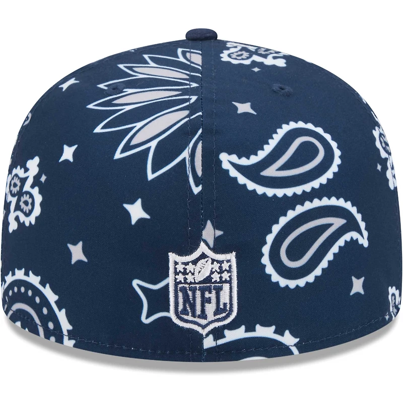 Casquette ajustée 59FIFTY bleu marine Dallas Cowboys Paisley New Era pour hommes