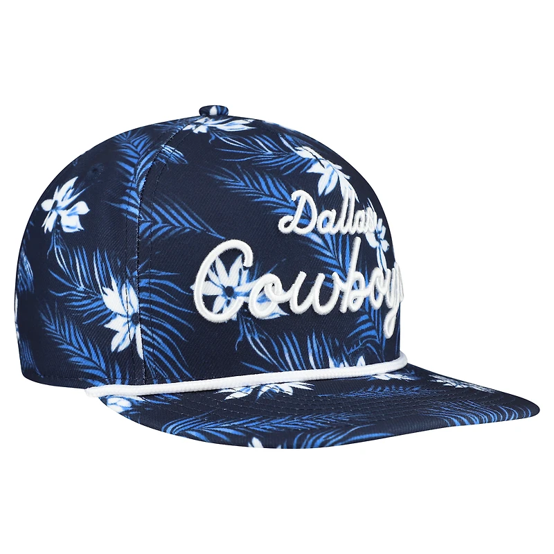 Casquette snapback New Era 9FIFTY pour homme, bleu marine, motif palmiers, Dallas Cowboys