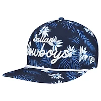 Men's New Era  Navy Dallas Cowboys Palm Print A-Frame 9FIFTY Snapback Hat