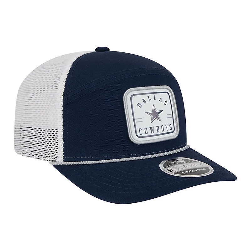 Men's New Era  Navy Dallas Cowboys Quick Strike Split Panel 9SEVENTY Stretch-Snap Trucker Hat