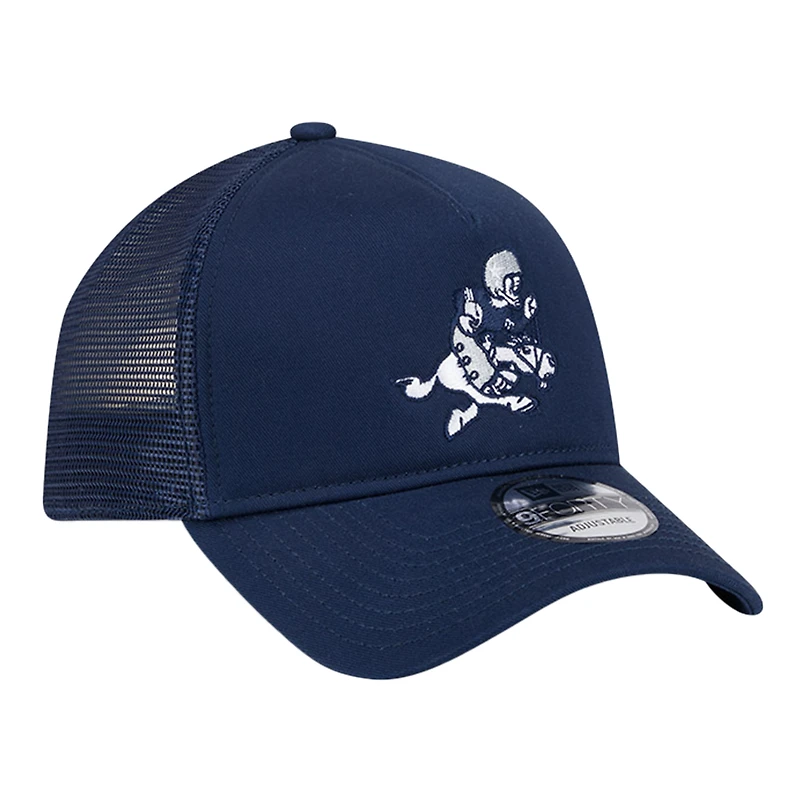 Men's New Era Navy Dallas Cowboys Retro Main A-Frame Trucker 9FORTY Adjustable Hat