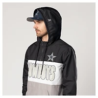 Coupe-vent à capuche et fermeture éclair quart de tour New Era bleu marine Dallas Cowboys pour homme