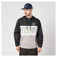 Men's New Era Navy Dallas Cowboys Ripstop Quarter-Zip Hooded Windbreaker
