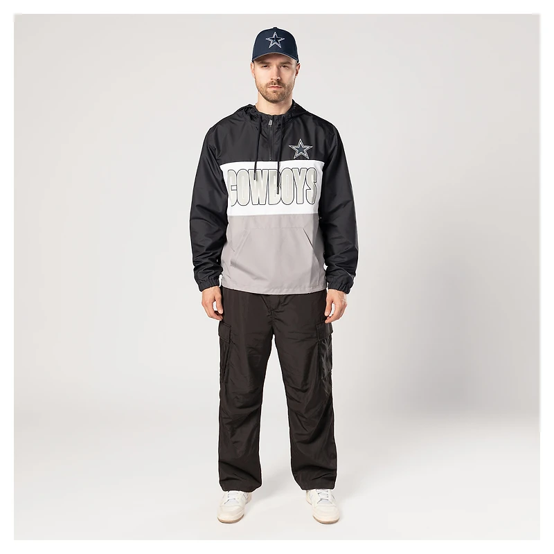 Men's New Era Navy Dallas Cowboys Ripstop Quarter-Zip Hooded Windbreaker