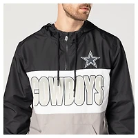 Men's New Era Navy Dallas Cowboys Ripstop Quarter-Zip Hooded Windbreaker