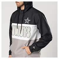 Men's New Era Navy Dallas Cowboys Ripstop Quarter-Zip Hooded Windbreaker