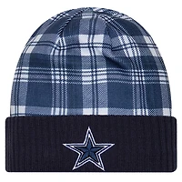 Bonnet en tricot à revers bleu marine Dallas Cowboys Sideline Statement pour homme New Era