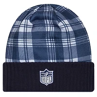 Bonnet en tricot à revers bleu marine Dallas Cowboys Sideline Statement pour homme New Era