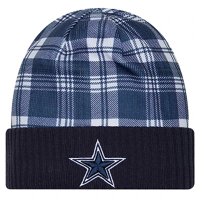 Bonnet en tricot à revers bleu marine Dallas Cowboys Sideline Statement pour homme New Era
