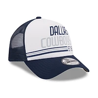 Men's New Era Navy Dallas Cowboys Stacked A-Frame Trucker 9FORTY Adjustable Hat