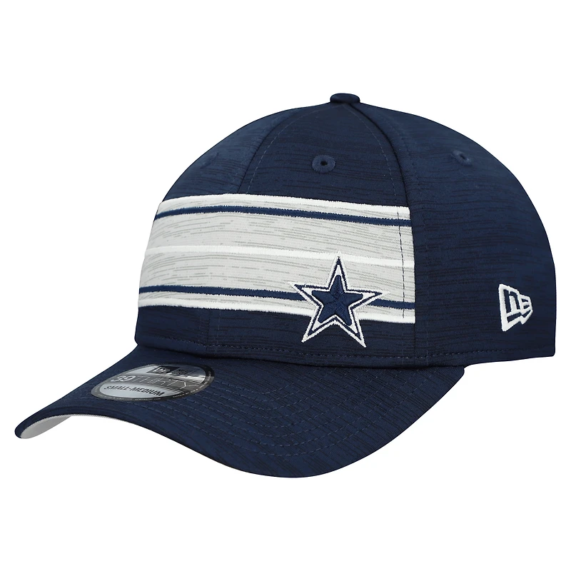 Casquette 39THIRTY Flex bleu marine à rayures des Cowboys de Dallas New Era pour homme