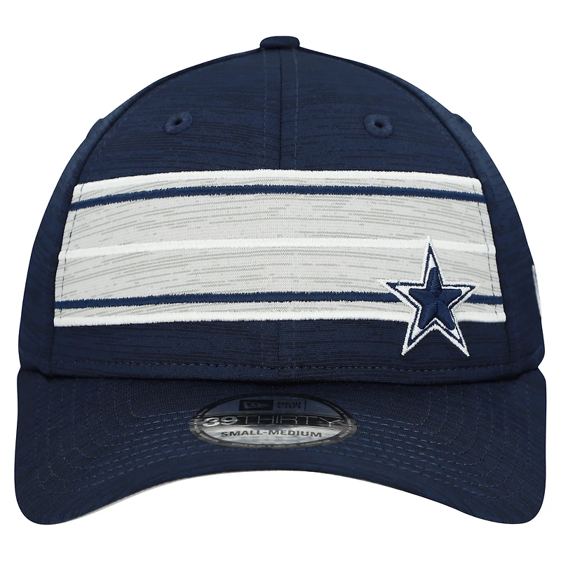 Casquette 39THIRTY Flex bleu marine à rayures des Cowboys de Dallas New Era pour homme