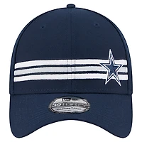 Casquette 39THIRTY Flex bleu marine à rayures des Cowboys de Dallas New Era pour homme