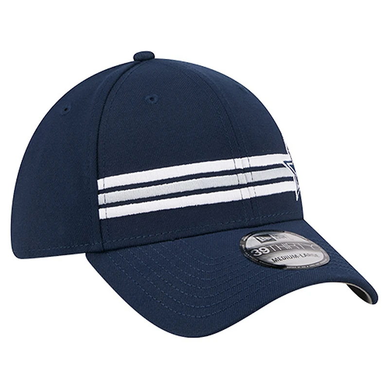 Casquette 39THIRTY Flex bleu marine à rayures des Cowboys de Dallas New Era pour homme