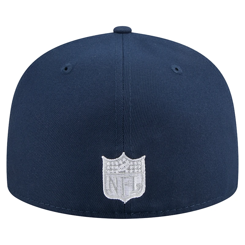 Men's New Era Navy Dallas Cowboys Throwback Oversized 59FIFTY Fitted Hat
