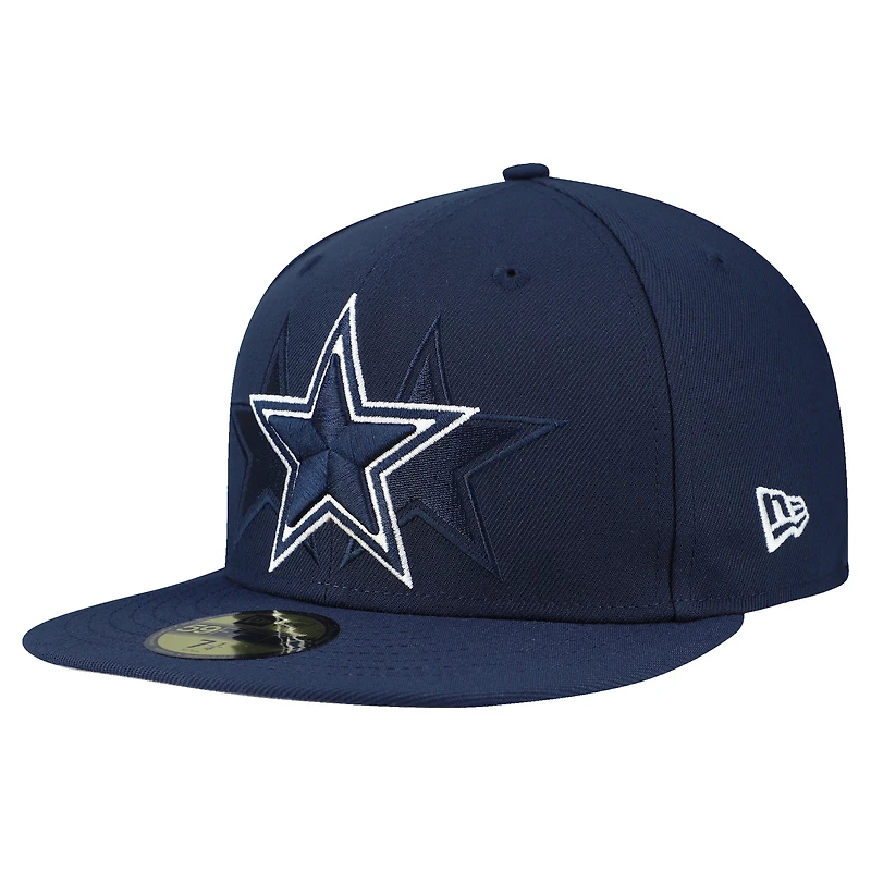 Casquette ajustée Tri-Hit 59FIFTY bleu marine des Cowboys de Dallas New Era pour homme