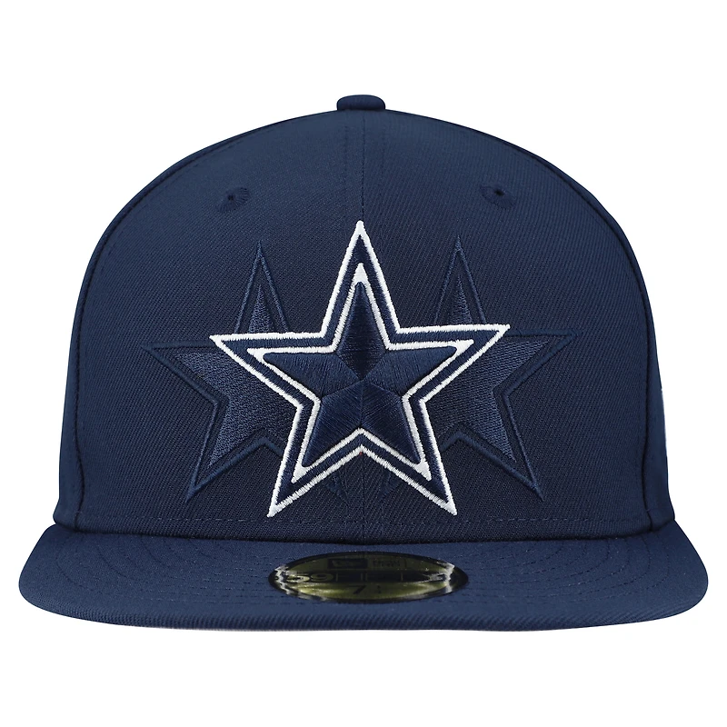 Men's New Era Navy Dallas Cowboys Tri-Hit 59FIFTY Fitted Hat