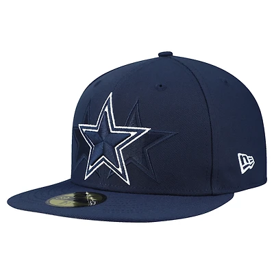 Men's New Era Navy Dallas Cowboys Tri-Hit 59FIFTY Fitted Hat