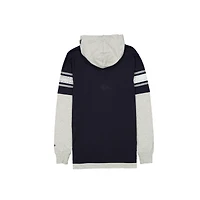 T-shirt à capuche manches longues et superpositions New Era bleu marine Dallas Cowboys Twofer pour homme