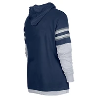 T-shirt à capuche manches longues Twofer bleu marine Dallas Cowboys New Era pour homme