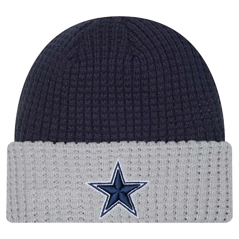 Men's New Era Navy Dallas Cowboys Waffled Cuffed Knit Hat