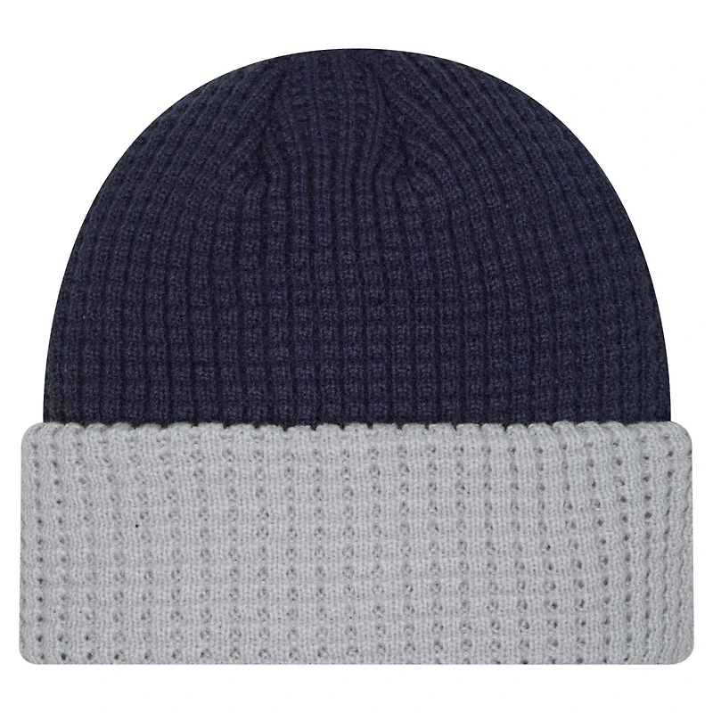 Bonnet en tricot gaufré à revers bleu marine Dallas Cowboys New Era pour homme