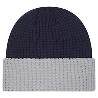 Bonnet en tricot gaufré à revers bleu marine Dallas Cowboys New Era pour homme