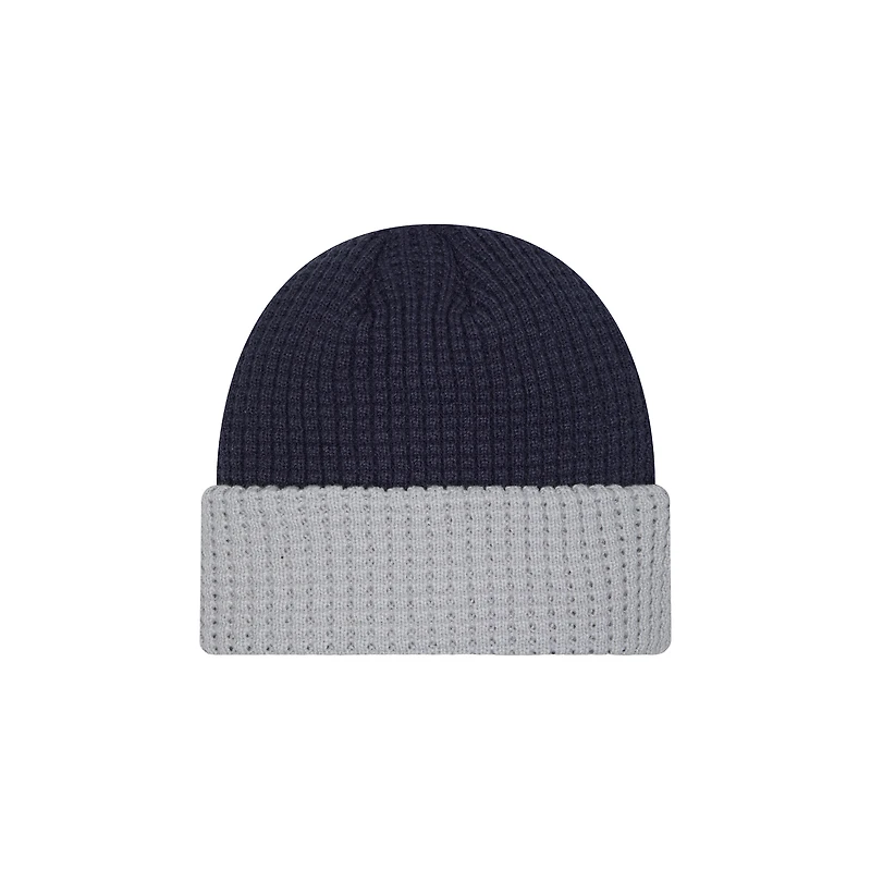 Bonnet en tricot gaufré à revers bleu marine Dallas Cowboys New Era pour homme