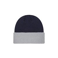 Bonnet en tricot gaufré à revers bleu marine Dallas Cowboys New Era pour homme