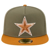 Men's New Era Olive/Brown Dallas Cowboys 2-Tone Color Pack A-Frame 59FIFTY Fitted Hat